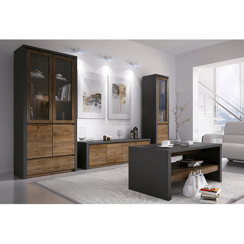Casa si Gradina - Mobilier - Mese si birouri - Mese bucatarie si dining - Masa dining, extensibila, stejar lefkas inchis/gri, 160-203x90 cm, MONTANA STW - Infinity.ro