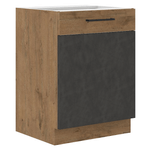 Casa si Gradina - Mobilier - Dulapuri si sifoniere - Dulapuri - Dulap inferior, gri mat/stejar lancelot, VEGA 60 D 1F BB - Infinity.ro