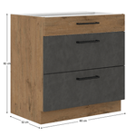 Casa si Gradina - Mobilier - Dulapuri si sifoniere - Dulapuri - Dulap inferior, gri mat/stejar lancelot, VEGA 80 D 3S BB - Infinity.ro