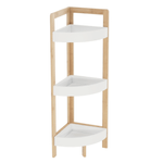 Casa si Gradina - Mobilier - Biblioteci si rafturi - Etajere - Etajera corner, alb/bambus natural, FONG - Infinity.ro