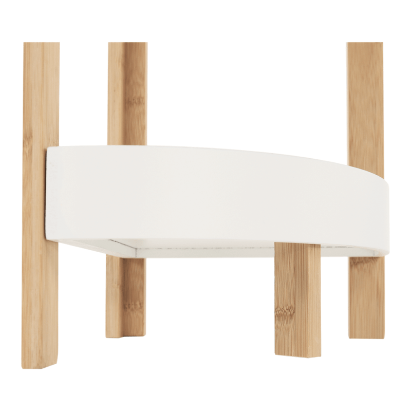 Casa si Gradina - Mobilier - Biblioteci si rafturi - Etajere - Etajera corner, alb/bambus natural, FONG - Infinity.ro