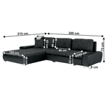 Casa si Gradina - Mobilier - Canapele si coltare - Coltare - Coltar, negru/negru suvitat, TONIKS - Infinity.ro