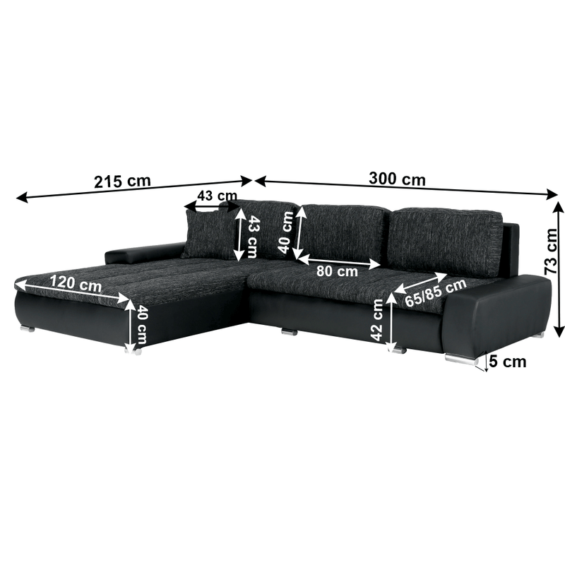 Casa si Gradina - Mobilier - Canapele si coltare - Coltare - Coltar, negru/negru suvitat, TONIKS - Infinity.ro