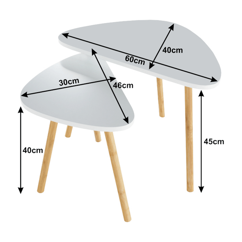 Casa si Gradina - Mobilier - Mese si birouri - Masute de cafea - Set a doua masute de cafea, alb/natural, BISMAK - Infinity.ro