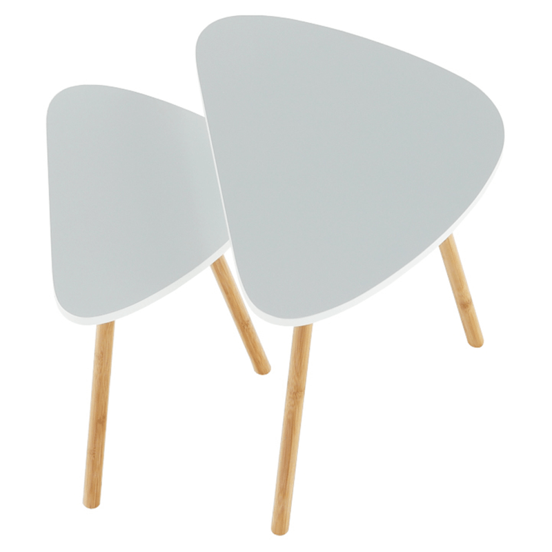 Casa si Gradina - Mobilier - Mese si birouri - Masute de cafea - Set a doua masute de cafea, alb/natural, BISMAK - Infinity.ro