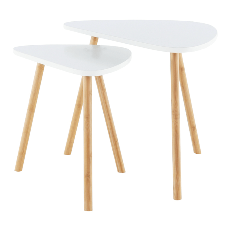 Casa si Gradina - Mobilier - Mese si birouri - Masute de cafea - Set a doua masute de cafea, alb/natural, BISMAK - Infinity.ro
