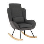 Casa si Gradina - Mobilier - Scaune si fotolii - Fotolii - Fotoliu balansoar, material textil gri/lemn, HARPER - Infinity.ro