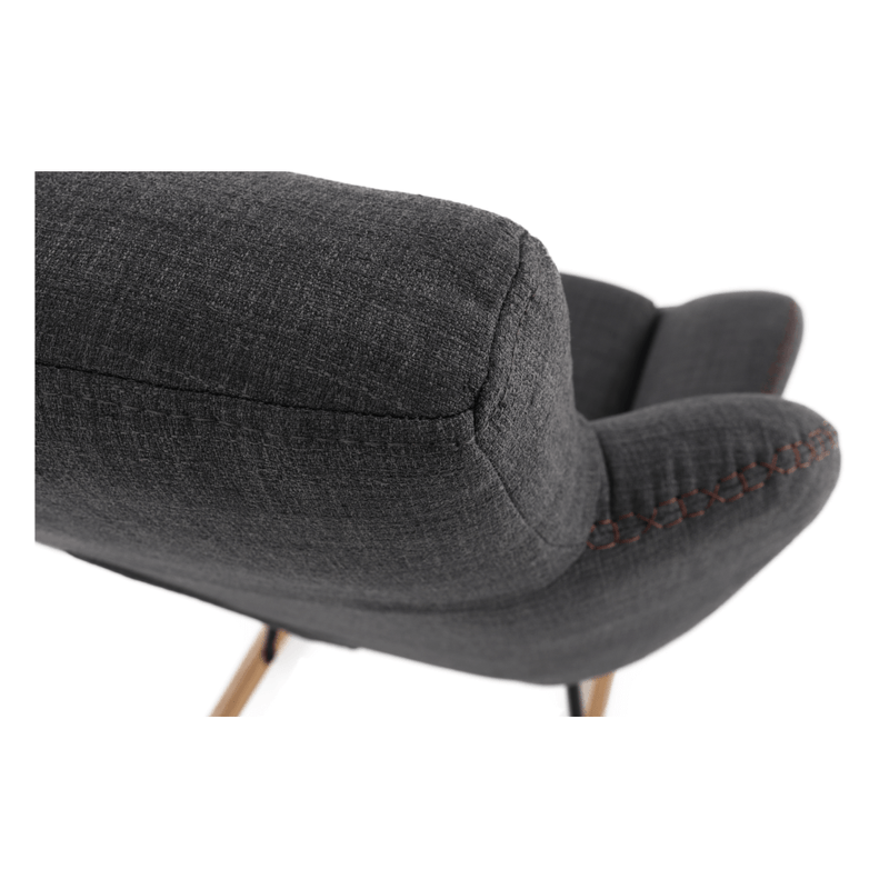 Casa si Gradina - Mobilier - Scaune si fotolii - Fotolii - Fotoliu balansoar, material textil gri/lemn, HARPER - Infinity.ro
