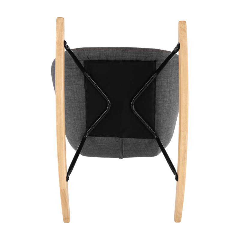 Casa si Gradina - Mobilier - Scaune si fotolii - Fotolii - Fotoliu balansoar, material textil gri/lemn, HARPER - Infinity.ro