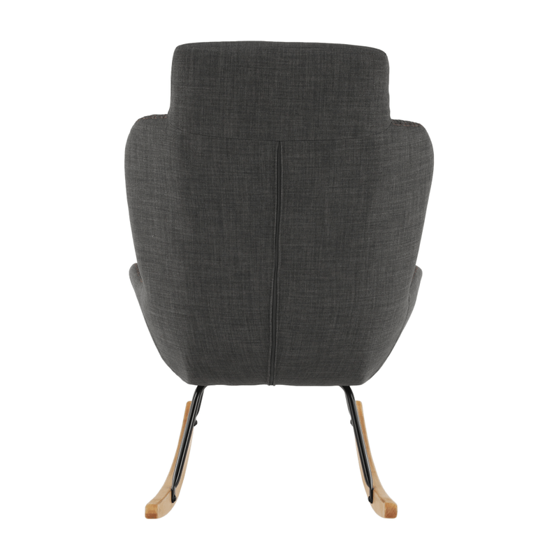 Casa si Gradina - Mobilier - Scaune si fotolii - Fotolii - Fotoliu balansoar, material textil gri/lemn, HARPER - Infinity.ro