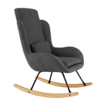 Casa si Gradina - Mobilier - Scaune si fotolii - Fotolii - Fotoliu balansoar, material textil gri/lemn, HARPER - Infinity.ro