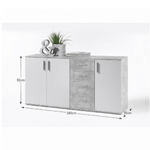Casa si Gradina - Mobilier - Comode si corpuri - Comode - Comoda, alba/ciment, POPPY 3 - Infinity.ro