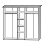 Casa si Gradina - Mobilier - Seturi de mobilier - Seturi dormitor - Set dormitor (pat, 2 noptiere, dulap), stejar truffle sonoma/ pin alb, LUMERA - Infinity.ro
