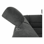 Casa si Gradina - Mobilier - Canapele si coltare - Coltare - Coltar, piele eco neagra/textil gri inchis, stanga, SANTIAGO U - Infinity.ro
