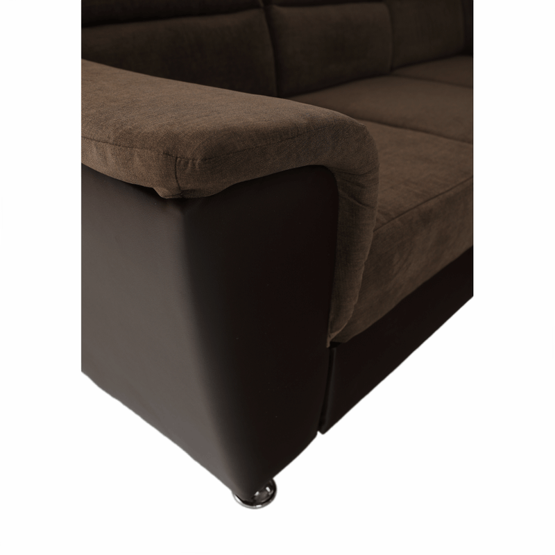 Casa si Gradina - Mobilier - Canapele si coltare - Coltare - Coltar, piele ecologica maro/material textil maro, SANTIAGO U MARE - Infinity.ro