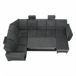 Casa si Gradina - Mobilier - Canapele si coltare - Coltare - Coltar, piele eco neagra/textil gri inchis, stanga, SANTIAGO U - Infinity.ro