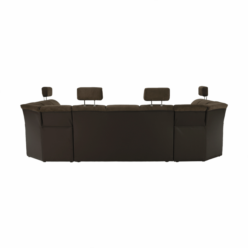 Casa si Gradina - Mobilier - Canapele si coltare - Coltare - Coltar, piele ecologica maro/material textil maro, SANTIAGO U MARE - Infinity.ro