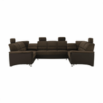 Casa si Gradina - Mobilier - Canapele si coltare - Coltare - Coltar, piele ecologica maro/material textil maro, SANTIAGO U MARE - Infinity.ro