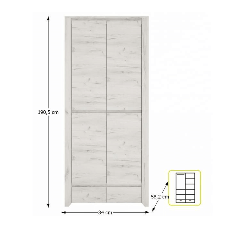 Casa si Gradina - Mobilier - Dulapuri si sifoniere - Dulapuri - Dulap typ 20, alb craft, ANGEL - Infinity.ro