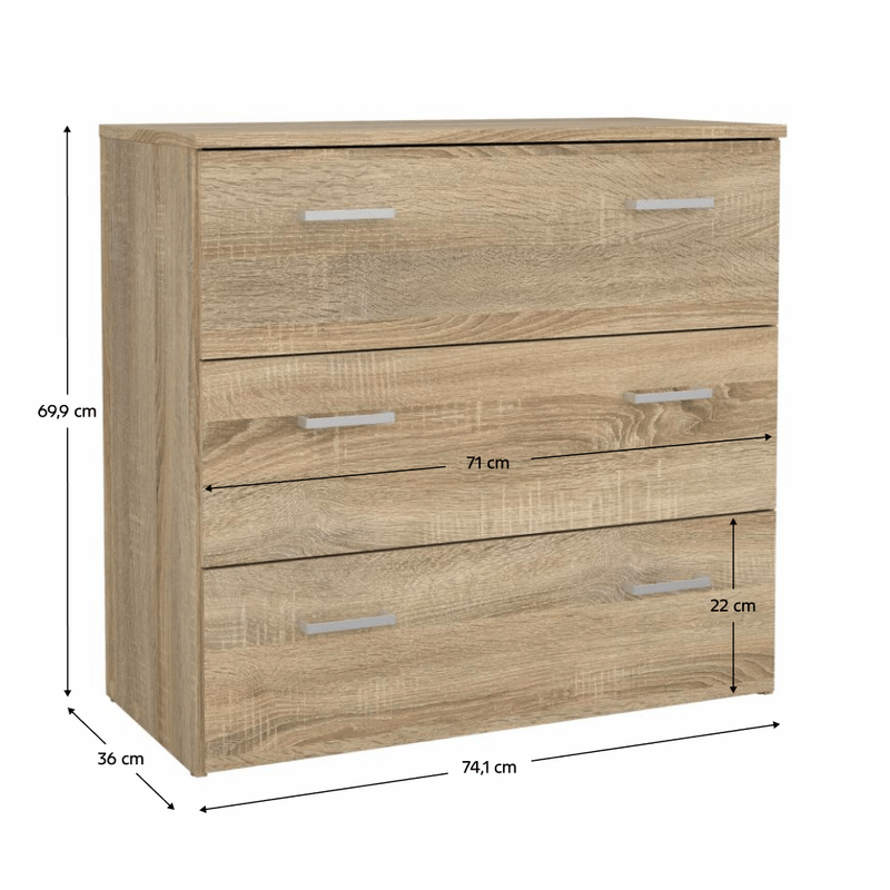 Casa si Gradina - Mobilier - Comode si corpuri - Comode - Comoda, stejar sonoma, GARBO 3 - Infinity.ro