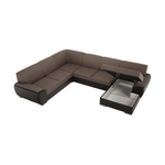 Casa si Gradina - Mobilier - Canapele si coltare - Coltare - Coltar in forma de U, material textil maro/piele ecologica maro, dreapta, EMILY U - Infinity.ro