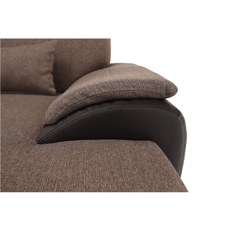 Casa si Gradina - Mobilier - Canapele si coltare - Coltare - Coltar in forma de U, material textil maro/piele ecologica maro, dreapta, EMILY U - Infinity.ro