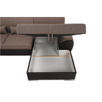 Casa si Gradina - Mobilier - Canapele si coltare - Coltare - Coltar in forma de U, material textil maro/piele ecologica maro, dreapta, EMILY U - Infinity.ro