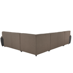 Casa si Gradina - Mobilier - Canapele si coltare - Coltare - Coltar in forma de U, material textil maro/piele ecologica maro, dreapta, EMILY U - Infinity.ro