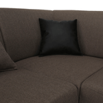 Casa si Gradina - Mobilier - Canapele si coltare - Coltare - Coltar in forma de U, material textil maro/piele ecologica maro, dreapta, EMILY U - Infinity.ro