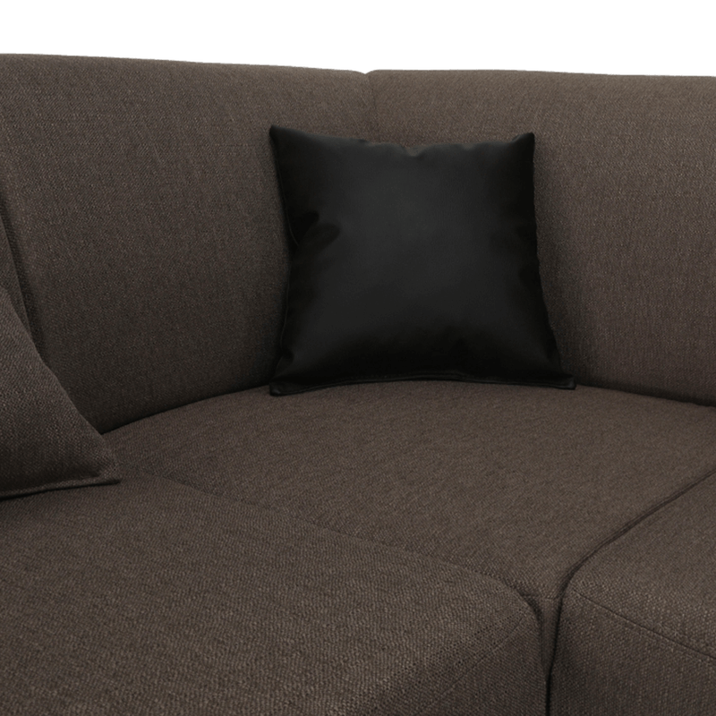 Casa si Gradina - Mobilier - Canapele si coltare - Coltare - Coltar in forma de U, material textil maro/piele ecologica maro, dreapta, EMILY U - Infinity.ro