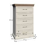 Casa si Gradina - Mobilier - Comode si corpuri - Comode - Comoda, 5 sertare, pin nordic/stejar salbatic, ROYAL KS5 - Infinity.ro