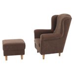 Casa si Gradina - Mobilier - Scaune si fotolii - Fotolii - Fotoliu cu taburet, material maro, ASTRID - Infinity.ro