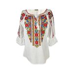 Fashion, accesorii si bijuterii - Femei - Imbracaminte femei - Camasi si bluze femei - Bluza dama IL26 alb/galben , marimea 3XL - Infinity.ro