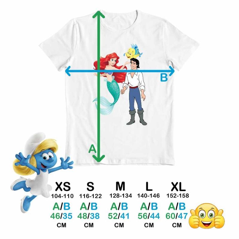 Fashion, accesorii si bijuterii - Copii - Imbracaminte copii - Tricouri copii - Tricou Copii Baieti Ariel Eric Flounder Mica Sirena CoolTrend, alb, marime L Copii - Infinity.ro