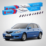 Auto si Moto - Intretinere auto - Stergatoare - Stergatoare Mazda 3 BK Hatchback 2003-2006 Set Fata Flat Premium TeamCar - Infinity.ro