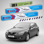 Auto si Moto - Intretinere auto - Stergatoare - Stergatoare Mazda 3 BK Facelift Hatchback 2006-2009 Set Fata si Spate Flat Premium TeamCar - Infinity.ro