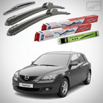 Auto si Moto - Intretinere auto - Stergatoare - Stergatoare Mazda 3 BK Facelift Hatchback 2006-2009 Set Fata si Spate Flat TeamCar - Infinity.ro