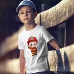 Fashion, accesorii si bijuterii - Copii - Imbracaminte copii - Tricouri copii - Tricou Copii Baieti Labubu Pompier, alb, marime S Copii - Infinity.ro