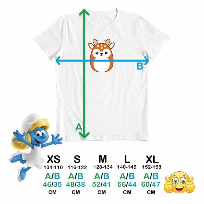 Fashion, accesorii si bijuterii - Copii - Imbracaminte copii - Tricouri copii - Tricou Copii Fete Squishmallows Ren Craciun CoolTrend, alb, marime XL Copii - Infinity.ro
