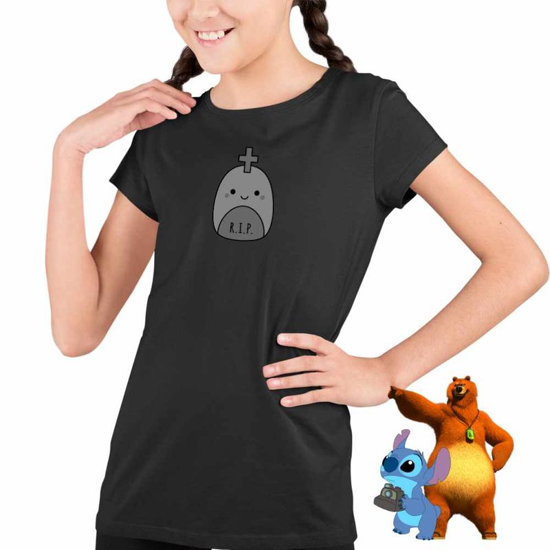 Fashion, accesorii si bijuterii - Copii - Imbracaminte copii - Tricouri copii - Tricou Copii Fete Squishmallows RIP Mormant Horror CoolTrend, negru, marime XS Copii - Infinity.ro