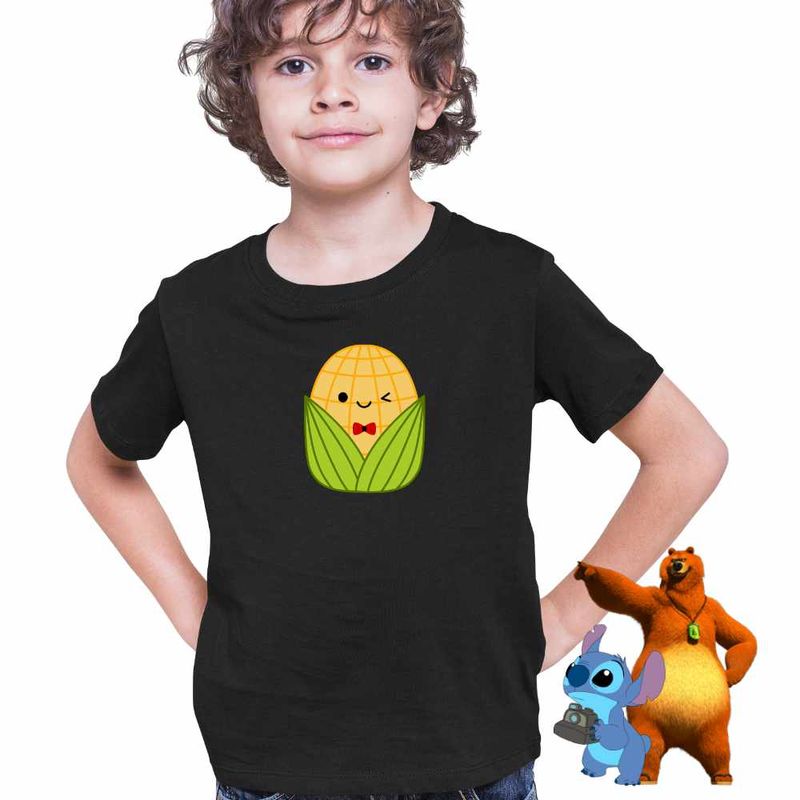 Fashion, accesorii si bijuterii - Copii - Imbracaminte copii - Tricouri copii - Tricou Copii Baieti Squishmallows Porumb Ferma CoolTrend, negru, marime XS Copii - Infinity.ro
