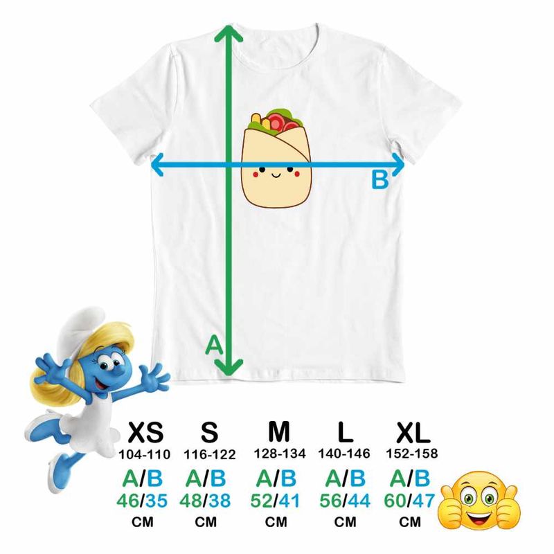 Fashion, accesorii si bijuterii - Copii - Imbracaminte copii - Tricouri copii - Tricou Copii Baieti Squishmallows Shaworma Fast Food CoolTrend, alb, marime L Copii - Infinity.ro
