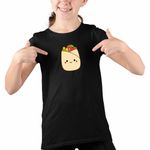 Fashion, accesorii si bijuterii - Copii - Imbracaminte copii - Tricouri copii - Tricou Copii Fete Squishmallows Shaworma Fast Food CoolTrend, negru, marime XL Copii - Infinity.ro