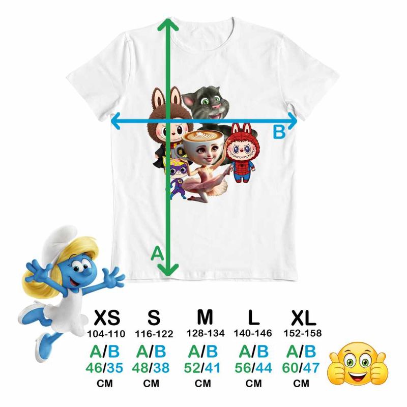 Fashion, accesorii si bijuterii - Copii - Imbracaminte copii - Tricouri copii - Tricou Copii Fete Talking Tom Labubu Harry Potter Balerina Spiderman CoolTrend, alb, marime XS Copii - Infinity.ro