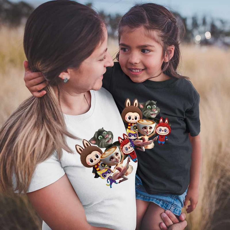 Fashion, accesorii si bijuterii - Copii - Imbracaminte copii - Tricouri copii - Tricou Copii Fete Talking Tom Labubu Harry Potter Balerina Spiderman CoolTrend, alb, marime XS Copii - Infinity.ro
