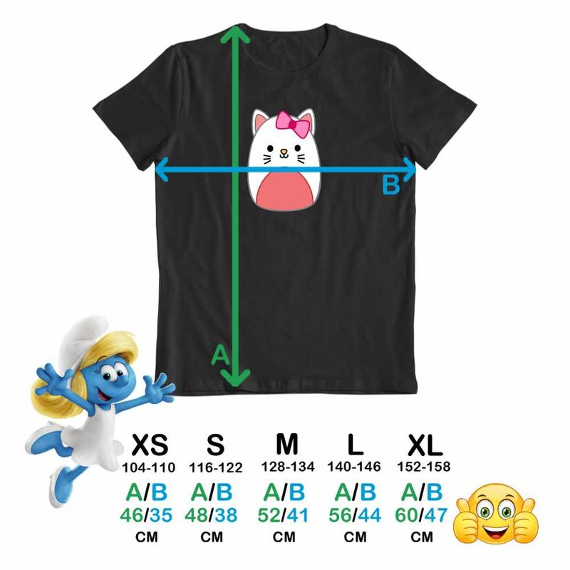 Fashion, accesorii si bijuterii - Copii - Imbracaminte copii - Tricouri copii - Tricou Copii Fete Squishmallows Hello Kitty CoolTrend, negru, marime XS Copii - Infinity.ro