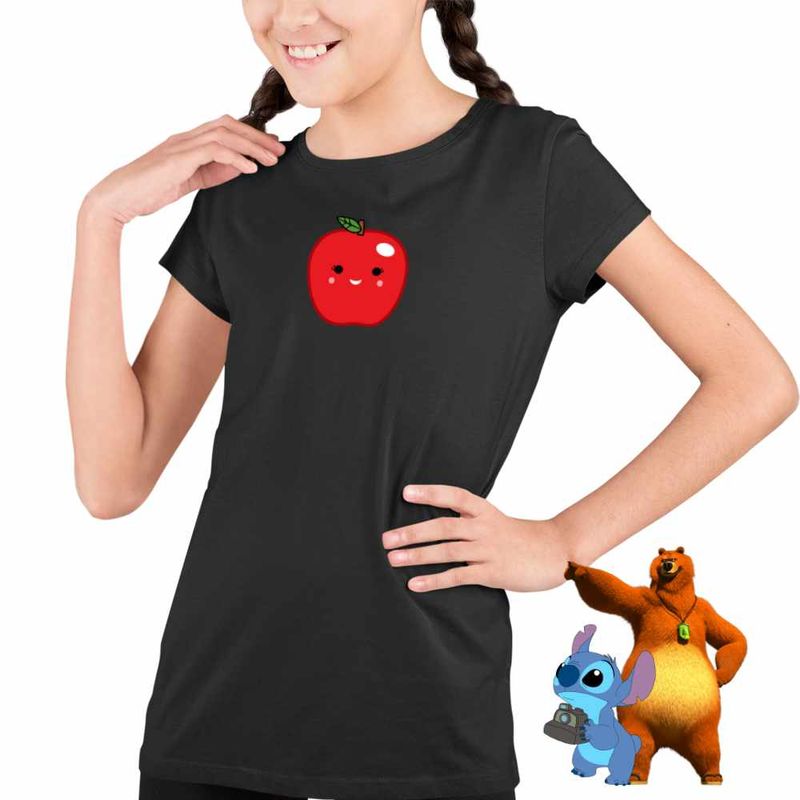 Fashion, accesorii si bijuterii - Copii - Imbracaminte copii - Tricouri copii - Tricou Copii Fete Squishmallows Mar Fruct CoolTrend, negru, marime L Copii - Infinity.ro