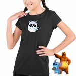 Fashion, accesorii si bijuterii - Copii - Imbracaminte copii - Tricouri copii - Tricou Copii Fete Squish mallows Raton CoolTrend, negru, marime XS Copii - Infinity.ro