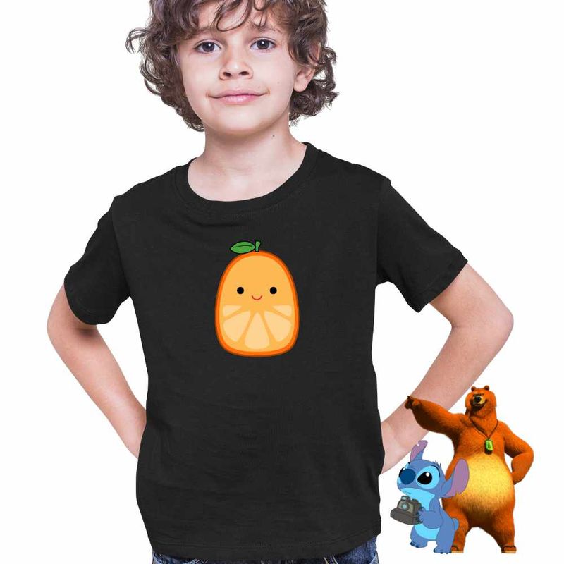 Fashion, accesorii si bijuterii - Copii - Imbracaminte copii - Tricouri copii - Tricou Copii Baieti Squishmallows Portocala CoolTrend, negru, marime S Copii - Infinity.ro