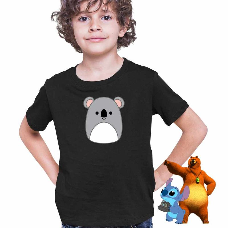 Fashion, accesorii si bijuterii - Copii - Imbracaminte copii - Tricouri copii - Tricou Copii Baieti Squishmallows Koala CoolTrend, negru, marime XS Copii - Infinity.ro